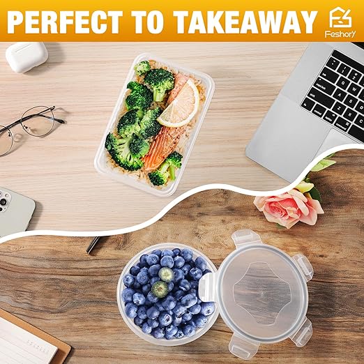 Airtight Food Storage Container Set, Fridge Pantry Organiser Ideal for Home & Kitchen Organisation - Meal Prep Containers & Lunch Box with 100% Leak Proof Lids - Image 3