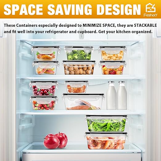 Airtight Food Storage Container Set, Fridge Pantry Organiser Ideal for Home & Kitchen Organisation - Meal Prep Containers & Lunch Box with 100% Leak Proof Lids - Image 5