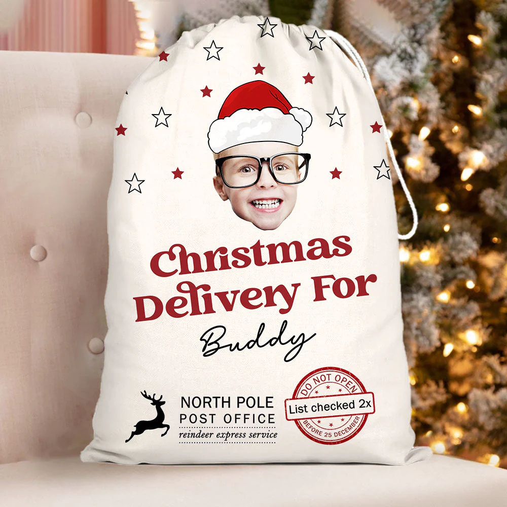 Custom Christmas Delivery Face Photo Family Christmas Bag, Christmas Gift - Image 4