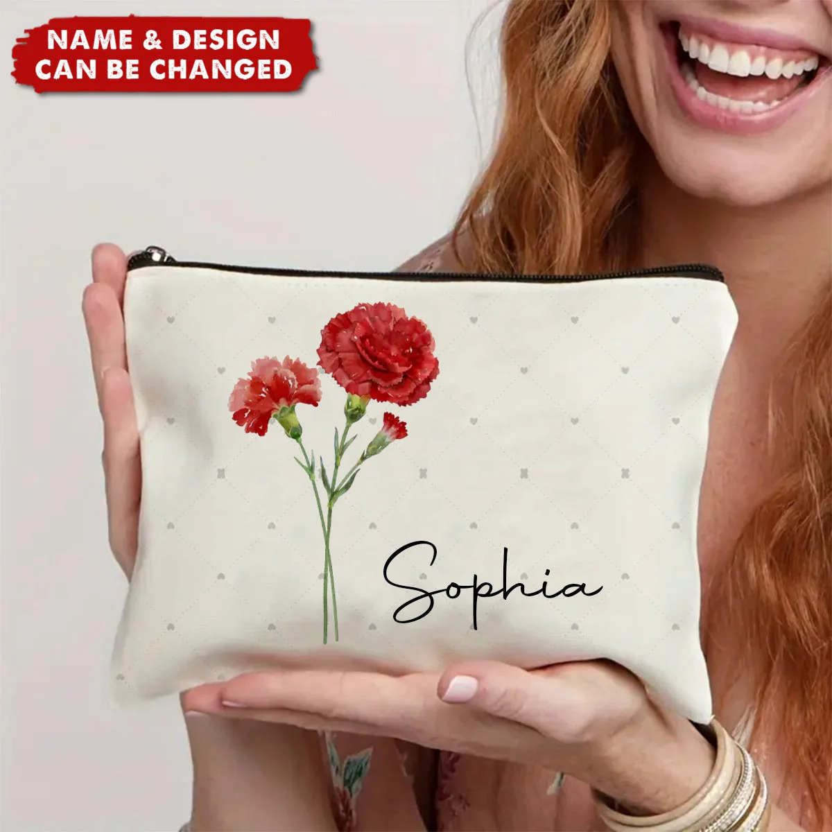 Every Flower Blooms In Its Own Time - Bestie Personalized Custom Cosmetic Bag - Wedding Gift, Bridesmaid Gift For Best Friends, BFF, Sisters - Image 2