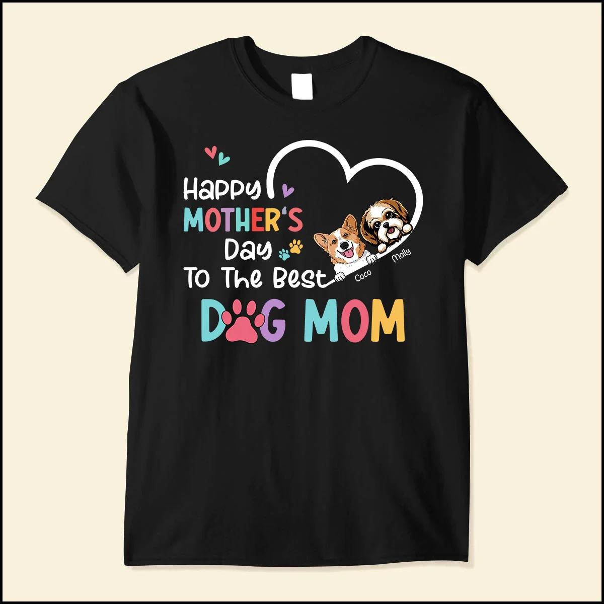 Happy mother's day to the best pet mom Cute Cat Kitten Dog Puppy Pet Personalized T-shirt - Image 2
