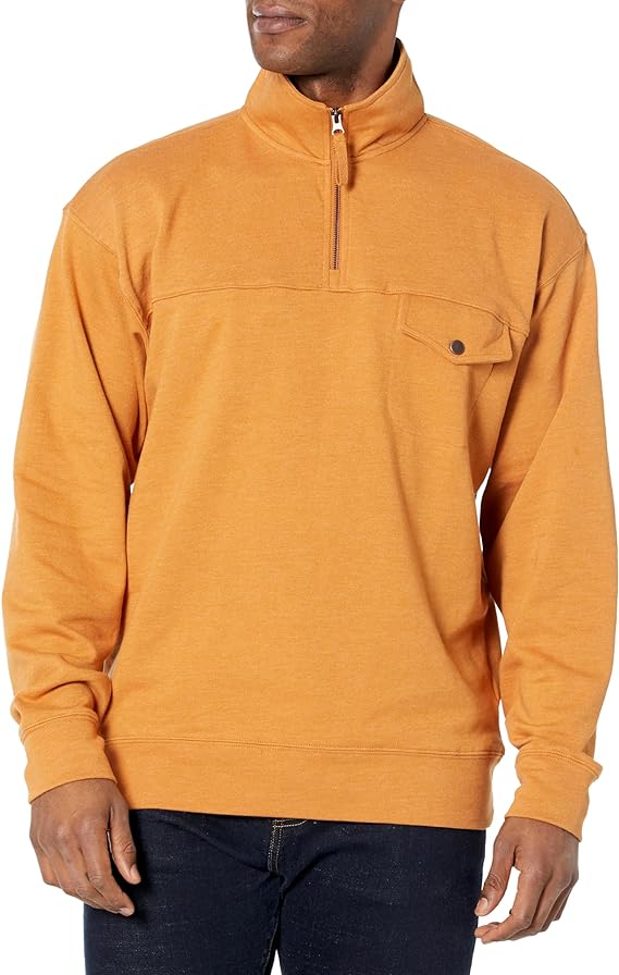 Men's Originals French Terry Hoodie, Quarter Zip Pullover, Lightweight Fleece - Image 5