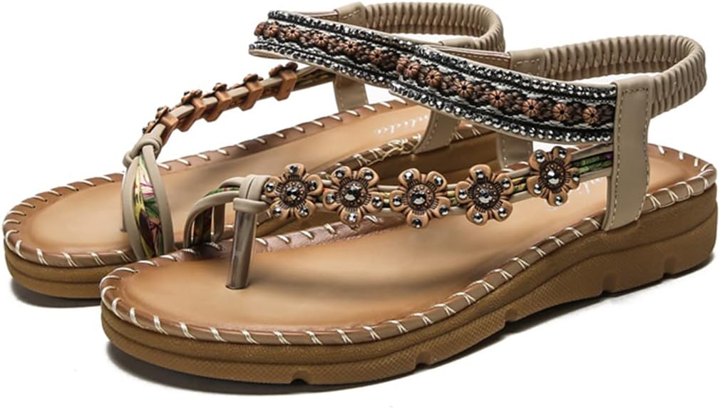 WOMEN'S LIGHTWEIGHT FLOWERS CLIP TOE SANDALS - Image 11