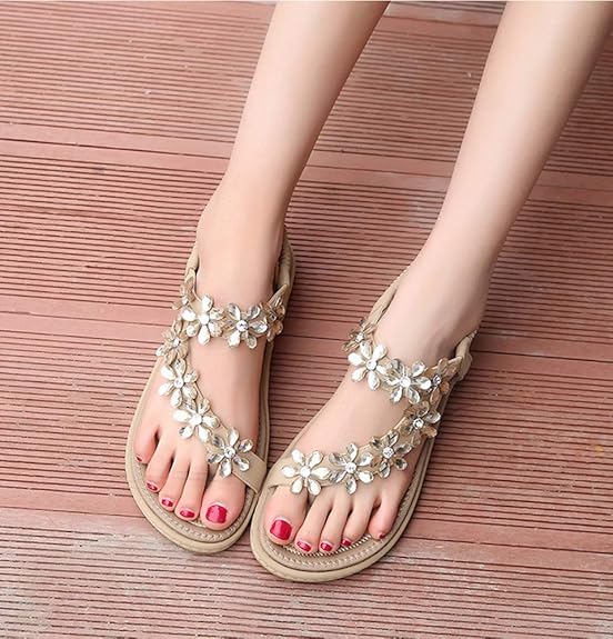 WOMEN'S LIGHTWEIGHT FLOWERS CLIP TOE SANDALS - Image 5