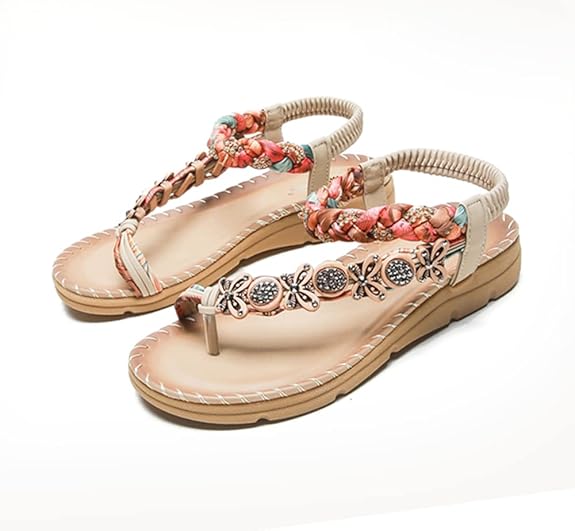 WOMEN'S LIGHTWEIGHT FLOWERS CLIP TOE SANDALS - Image 6