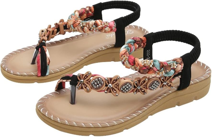 WOMEN'S LIGHTWEIGHT FLOWERS CLIP TOE SANDALS - Image 7