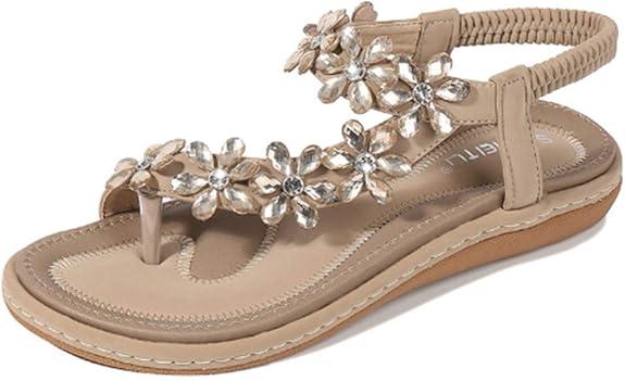 WOMEN'S LIGHTWEIGHT FLOWERS CLIP TOE SANDALS - Image 8