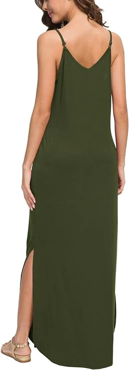 Women's Summer Casual Loose Dress Beach Cover Up Long Cami Maxi - Image 3