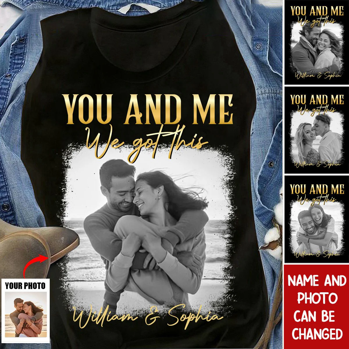 You & Me We Got This Vintage 90s - Personalized Photo T-Shirt - Image 2